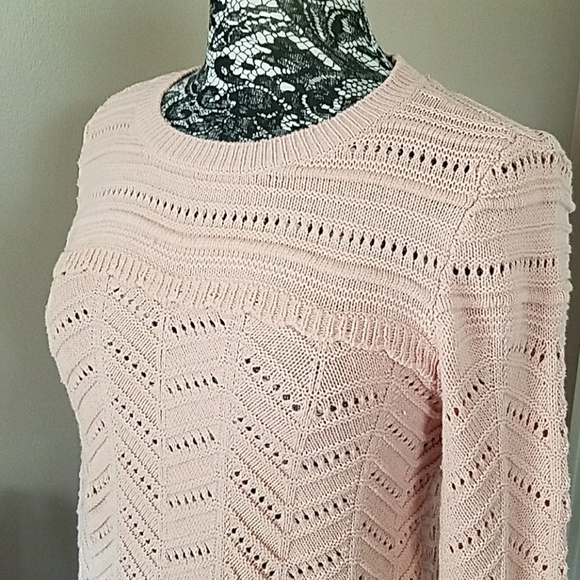 Catherine Malandrino pink eyelet sweater, size S - Picture 2 of 3